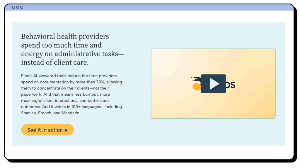 Eleos Health problem section